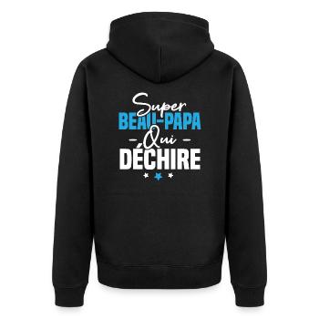 Super beau papa qui déchire - Veste à capuche bio Premium Unisexe - noir - Dos - Nico (187cm)