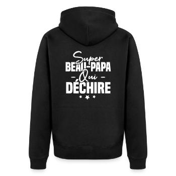 Super beau papa qui déchire - Veste à capuche bio Premium Unisexe - noir - Dos - Nico (187cm)