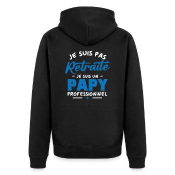 Je suis Pas Retraité je suis un Papy Professionnel - Veste à capuche bio Premium Unisexe - noir - Dos - Nico (187cm)
