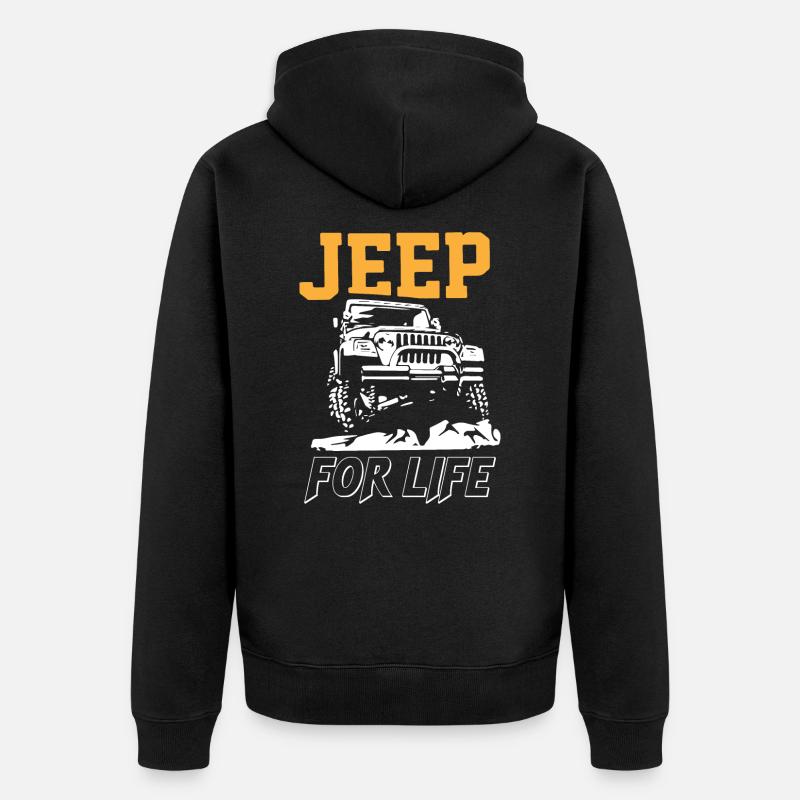 Plans avec Jeeps - Veste à capuche bio Premium Unisexe - noir