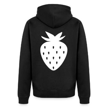 Strawberry Icon Icon - Unisex Premium Organic Zip Hoodie - black - Back - Nico (187cm)