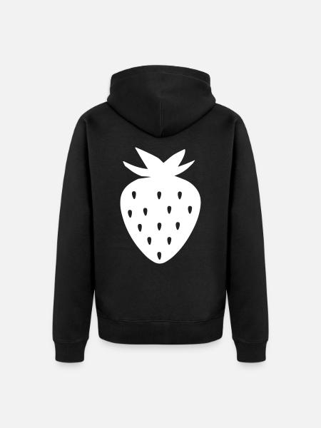Strawberry Icon Icon - Unisex Premium Organic Zip Hoodie - black