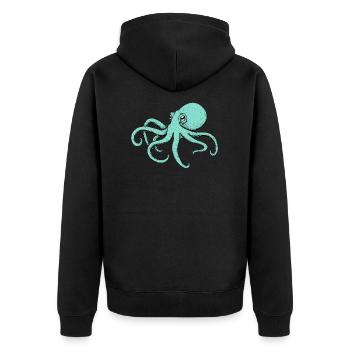 Poulpe vert cool poulpe cadeau anniversaire - Veste à capuche bio Premium Unisexe - noir - Dos - Nico (187cm)