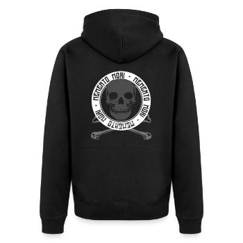 Memento Mori - Crâne et os gothiques - Veste à capuche bio Premium Unisexe - noir - Dos - Nico (187cm)