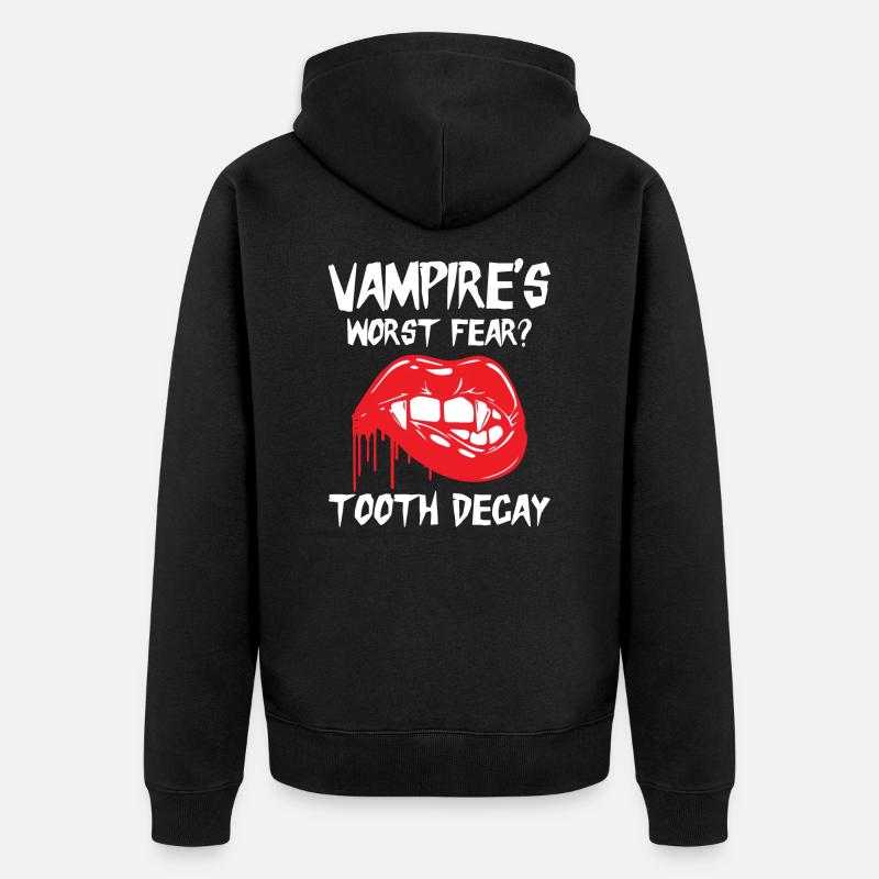 Dental Vampire Joke Dentist - Unisex Premium Bio Zip Hoodie - Schwarz