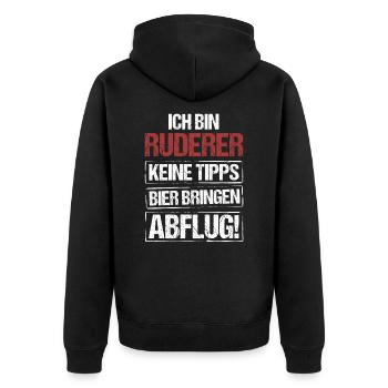 I'm a rower - bring beer and take off - Unisex Premium Organic Zip Hoodie - black - Back - Nico (187cm)