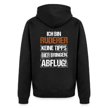 I'm a rower - bring beer and take off - Unisex Premium Organic Zip Hoodie - black - Back - Nico (187cm)