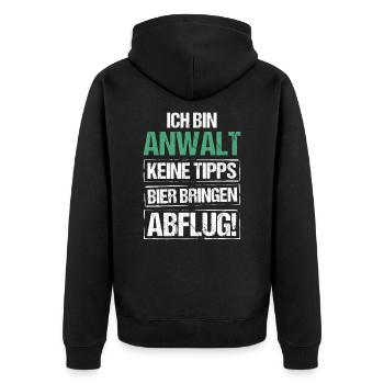 Je suis avocat - apporte de la bière et pars - Veste à capuche bio Premium Unisexe - noir - Dos - Nico (187cm)
