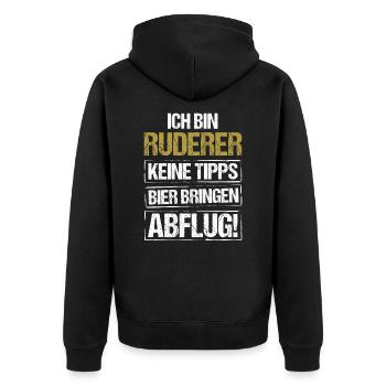 I'm a rower - bring beer and take off - Unisex Premium Organic Zip Hoodie - black - Back - Nico (187cm)