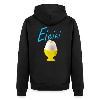 Eieiei Ei Männer Ei Oster Ei witzig - Unisex Premium Bio Zip Hoodie - Schwarz - Hinten - Nico (187cm)