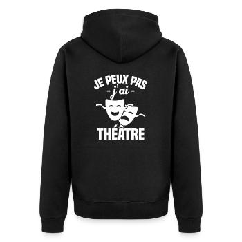 Je peux pas j'ai théâtre - Veste à capuche bio Premium Unisexe - noir - Dos - Nico (187cm)