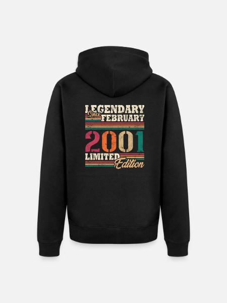 Legendary February 2001 limited edition - Unisex Premium Organic Zip Hoodie - black