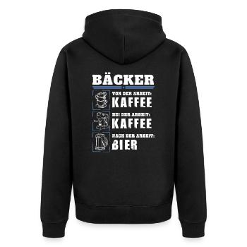 My daily routine as a baker - Unisex Premium Organic Zip Hoodie - black - Back - Nico (187cm)