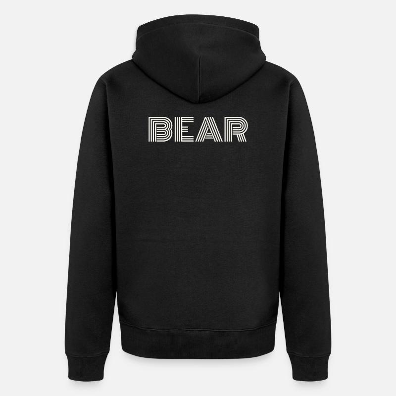 bear white - Unisex Premium Bio Zip Hoodie - Schwarz