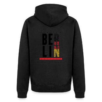 Berlin Fan Travel Souvenir Limited Edition Design - Unisex Premium Organic Zip Hoodie - black - Back - Nico (187cm)