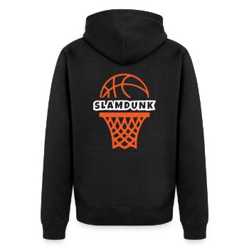 Slam Dunk Basketball - Unisex Premium Organic Zip Hoodie - black - Back - Nico (187cm)