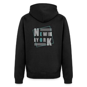 New York USA Amérique Voyage New York Empire Stater - Veste à capuche bio Premium Unisexe - noir - Dos - Nico (187cm)