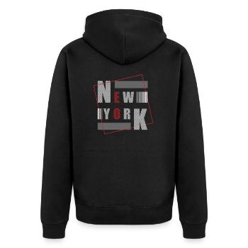 New York USA Amérique Voyage New York Empire Stater - Veste à capuche bio Premium Unisexe - noir - Dos - Nico (187cm)