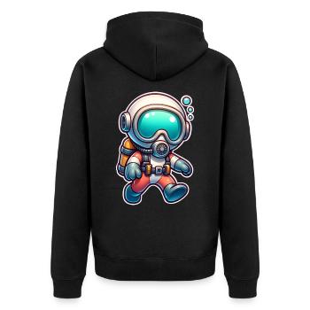 Tauchen Taucher - Unisex Premium Bio Zip Hoodie - Schwarz - Hinten - Nico (187cm)