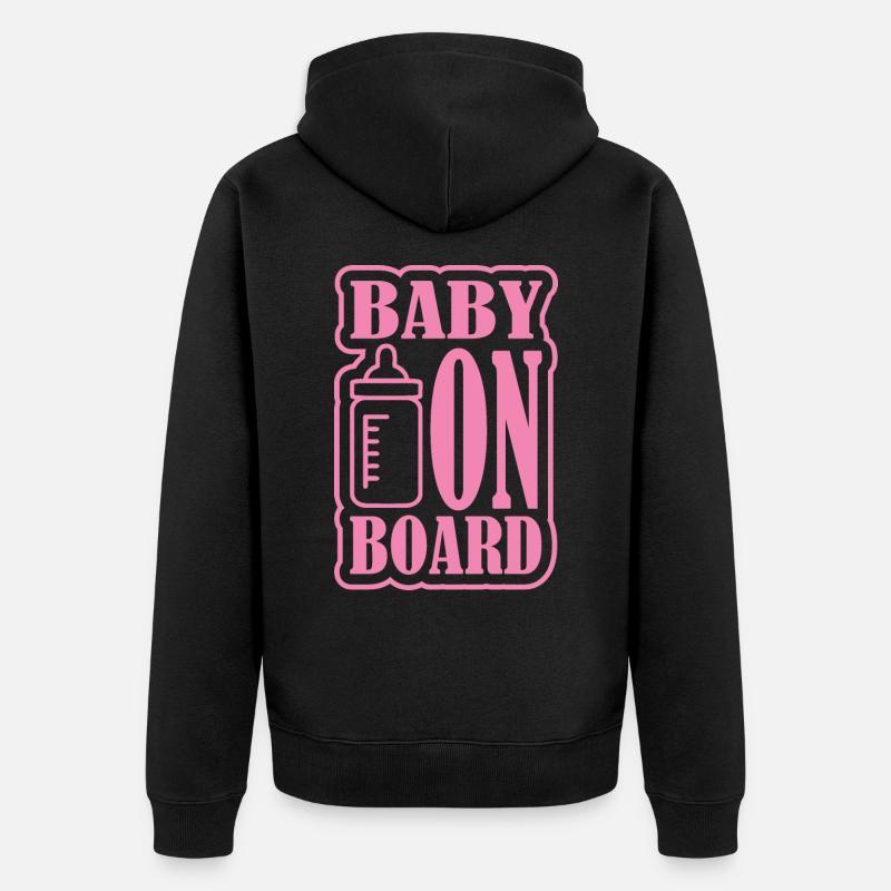 Baby on Board - Unisex Premium Bio Zip Hoodie - Schwarz