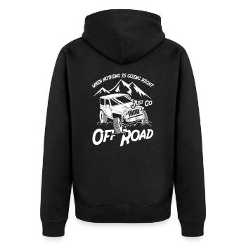 Off Road Driver Jeeps - Unisex Premium Bio Zip Hoodie - Schwarz - Hinten - Nico (187cm)
