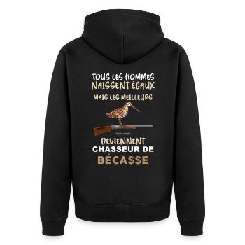 Chasse à la bécasse, Bécassier de France - Veste à capuche bio Premium Unisexe - noir - Dos - Nico (187cm)