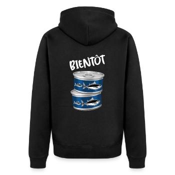 Tonton humour jeu de mot drôle pour futur oncle - Veste à capuche bio Premium Unisexe - noir - Dos - Nico (187cm)