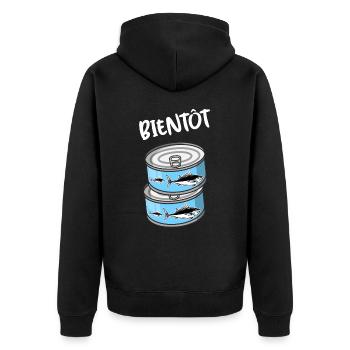 Tonton humour futur oncle cadeau drôle naissance - Veste à capuche bio Premium Unisexe - noir - Dos - Nico (187cm)