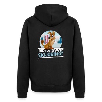 skijöring wintersport skijoring - Unisex Premium Organic Zip Hoodie - black - Back - Nico (187cm)