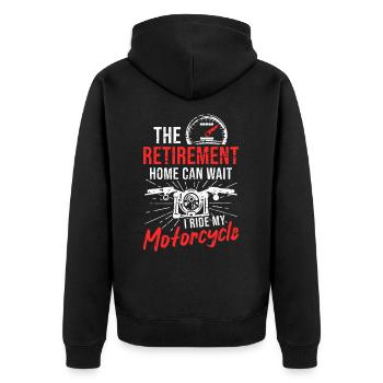 Moto Retraité Maison de retraite Motard Grand-père Chopper - Veste à capuche bio Premium Unisexe - noir - Dos - Nico (187cm)