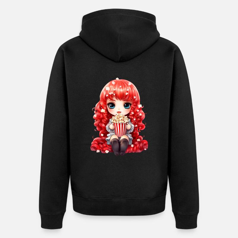 Dollie Popcorn - Unisex Premium Bio Zip Hoodie - Schwarz