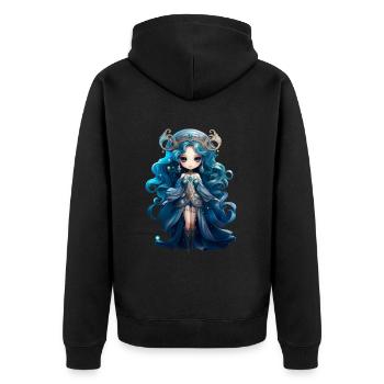 Dollie Gemini - Unisex Premium Organic Zip Hoodie - black - Back - Nico (187cm)