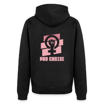 Feminist Womens Rights Justice - Unisex Premium Organic Zip Hoodie - black - Back - Nico (187cm)