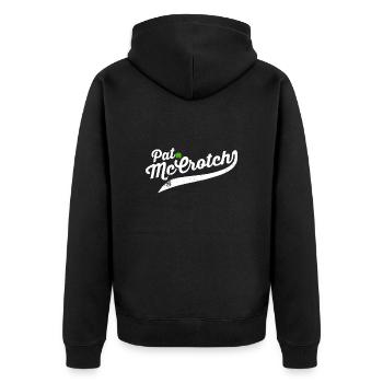 Pat McCrotch drôle de nom irlandais | Fête de la Saint-Patrick - Veste à capuche bio Premium Unisexe - noir - Dos - Nico (187cm)