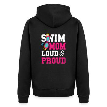Schwimmer Schwimmen Mama - Unisex Premium Bio Zip Hoodie - Schwarz - Hinten - Nico (187cm)