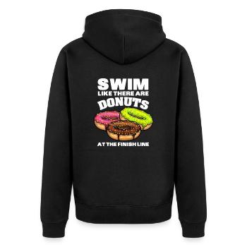 Drôle de natation Donut Design Hommes Femmes Nageur - Veste à capuche bio Premium Unisexe - noir - Dos - Nico (187cm)