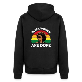 Afrikanische schwarze Frauen sind der Monat der Geschichte - Unisex Premium Bio Zip Hoodie - Schwarz - Hinten - Nico (187cm)