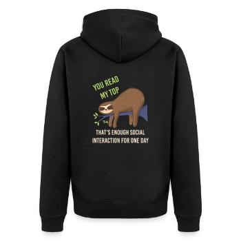 Vous avez lu mon top c’est assez d’interactions socialessi - Veste à capuche bio Premium Unisexe - noir - Dos - Nico (187cm)