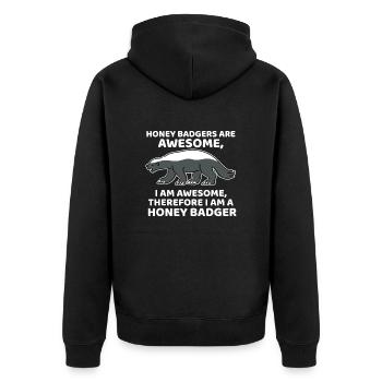 Je suis un blaireau à miel - Veste à capuche bio Premium Unisexe - noir - Dos - Nico (187cm)