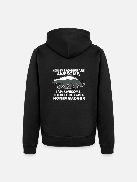 Ich bin ein Honigdachs - Unisex Premium Bio Zip Hoodie - Schwarz