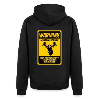 Die Jagdsaison ist eröffnet! (Rentier-Variante) - Unisex Premium Bio Zip Hoodie - Schwarz - Hinten - Nico (187cm)