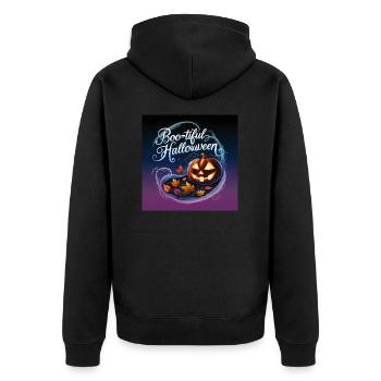 Boo-tiful Halloween - Halloween collection - Unisex Premium Organic Zip Hoodie - black - Back - Nico (187cm)