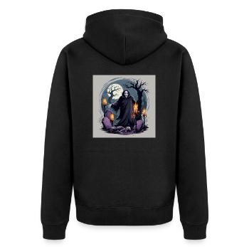 Scary Ghost - Collection Halloween - Veste à capuche bio Premium Unisexe - noir - Dos - Nico (187cm)