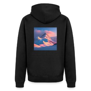 Mountain Range - Unisex Premium Bio Zip Hoodie - Schwarz - Hinten - Nico (187cm)