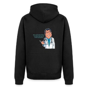 Lustige Ärzte 2 - Unisex Premium Bio Zip Hoodie - Schwarz - Hinten - Nico (187cm)