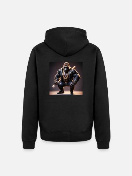 GorillaHero - Unisex Premium Organic Zip Hoodie - black