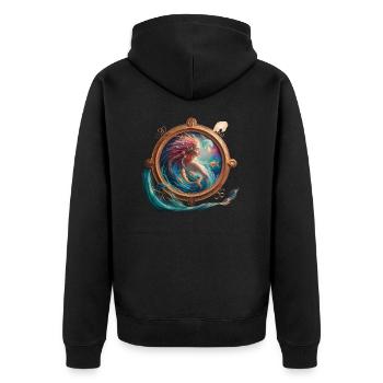 Poisson signe astrologique - Veste à capuche bio Premium Unisexe - noir - Dos - Nico (187cm)