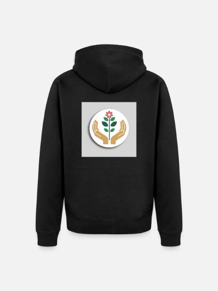 Nurturing Growth Logo - Unisex Premium Organic Zip Hoodie - black