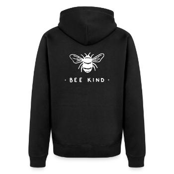 Bee child - bee - Unisex Premium Organic Zip Hoodie - black - Back - Nico (187cm)