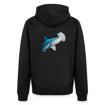 hammerhai - Unisex Premium Bio Zip Hoodie - Schwarz - Hinten - Nico (187cm)